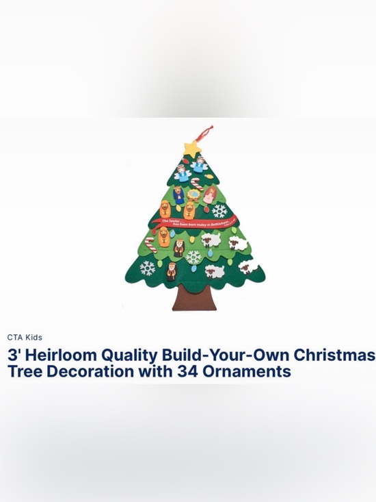 CTA Other - CTA Kids Felt Christmas Tree Activity Nativity Ornaments NEW